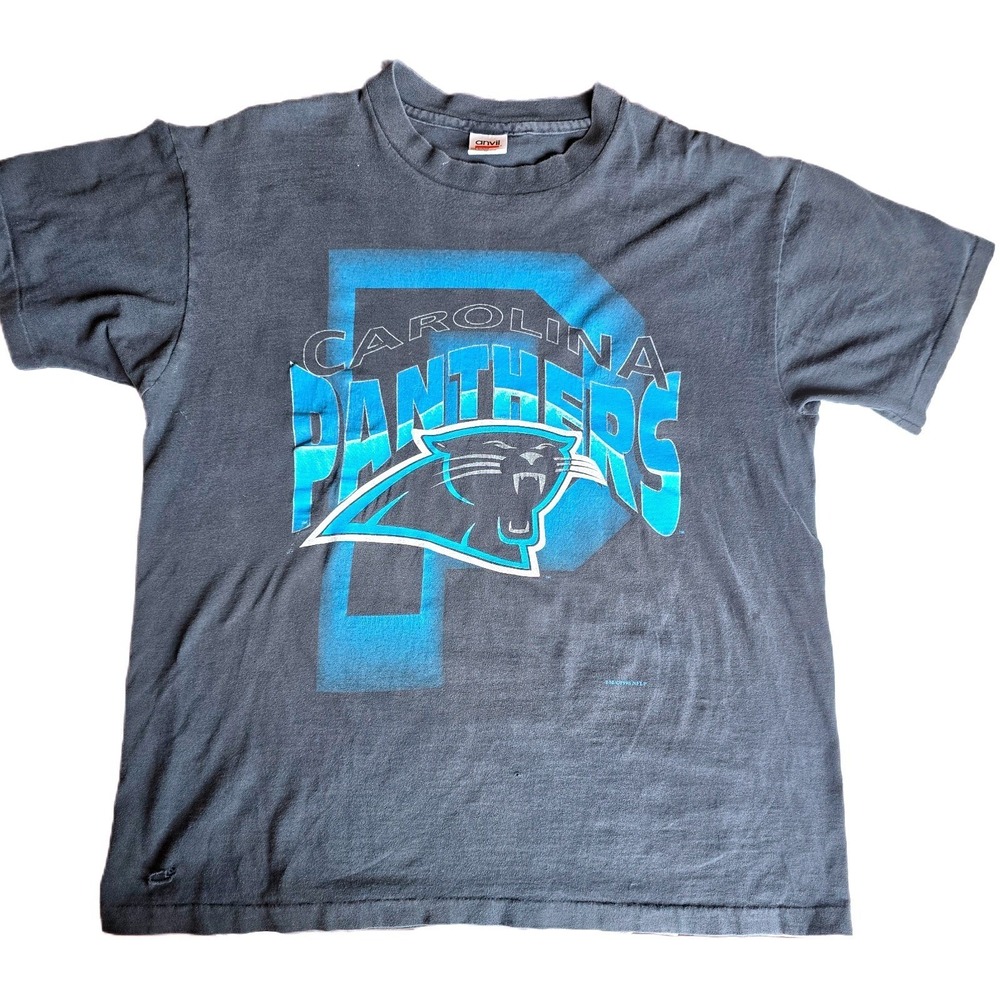 VTG 1995 Carolina Panthers Shirt XL Anvil Single Stitch Sleeve Hem Made in USA